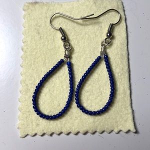 Dark Blue Tear Drop Earrings